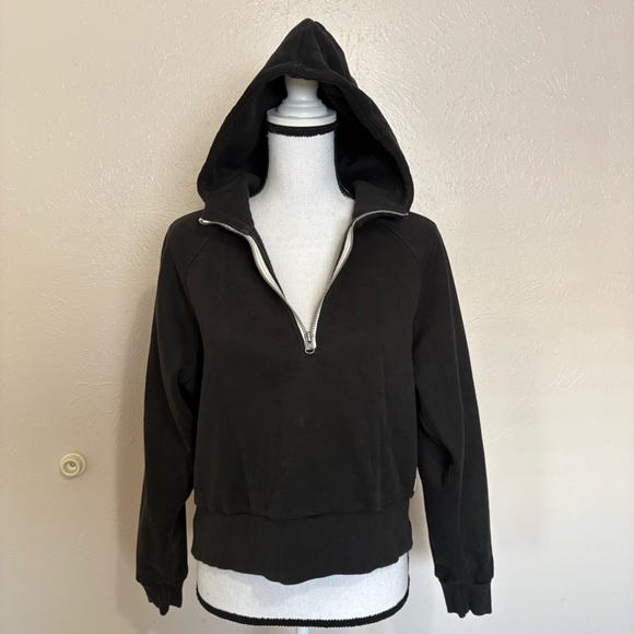 Vuori Restore Half Zip Hoodie Washed Black Long Sleeves Womens Size Small - Picture 11 of 11